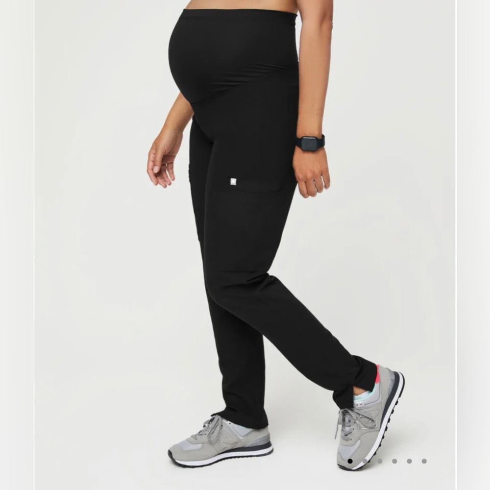 FIGS Yola Maternity Scrub Skinny Pants Black Medium Tall